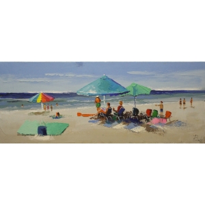 Stranddag Olieverfschilderij Op Linnen 60×150 cm