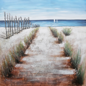 Duinpad Olieverfschilderij Op Linnen 100×100 cm