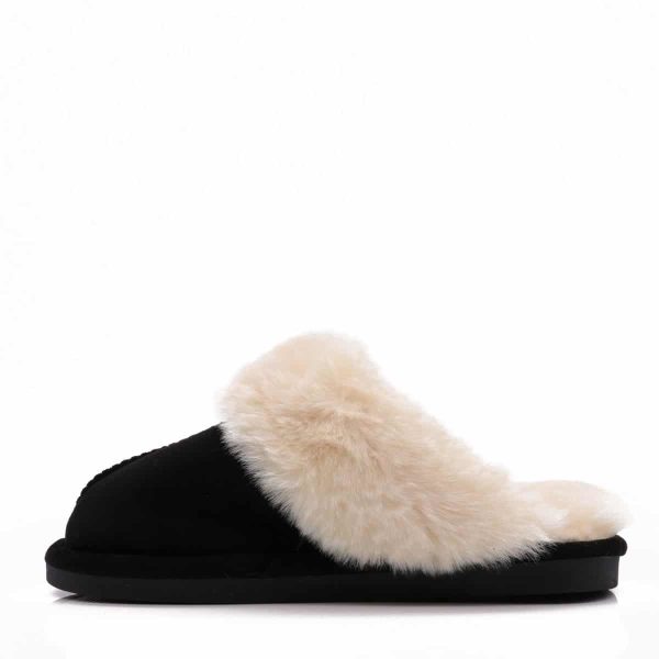 Fluffy Pantoffels Zwart