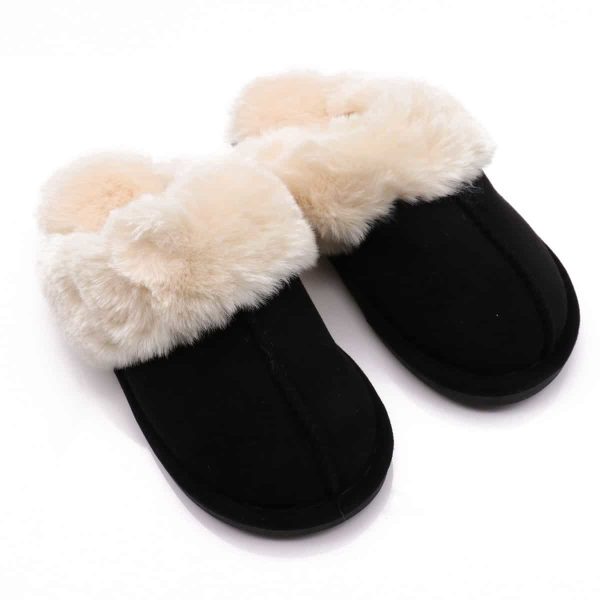 Fluffy Pantoffels Zwart