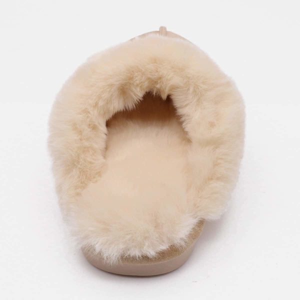 Fluffy Pantoffels Beige