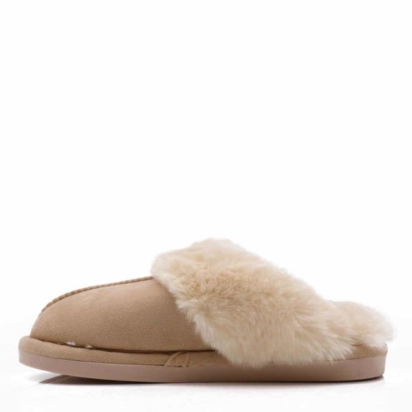Fluffy Pantoffels Beige