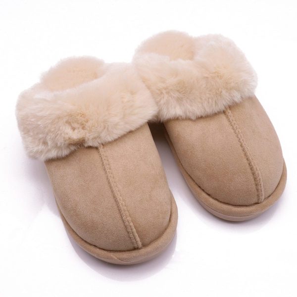 Fluffy Pantoffels Beige