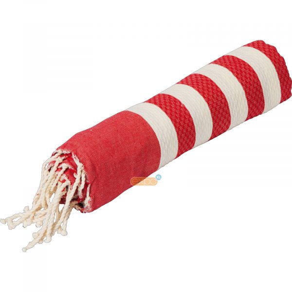 Fouta Na Grande Rayures, Rood, XL Hamamdoek