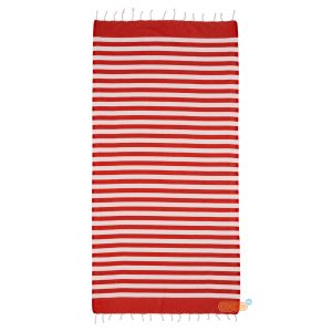 Fouta Na Grande Rayures, Rood, XL Hamamdoek