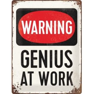Genius At Work - Metalen Wandplaat