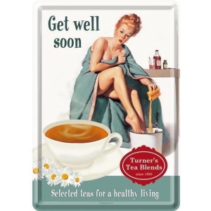 Get Well Soon - Metalen Postcard