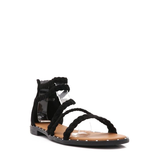 Gevlochten Sandalen, Zwart