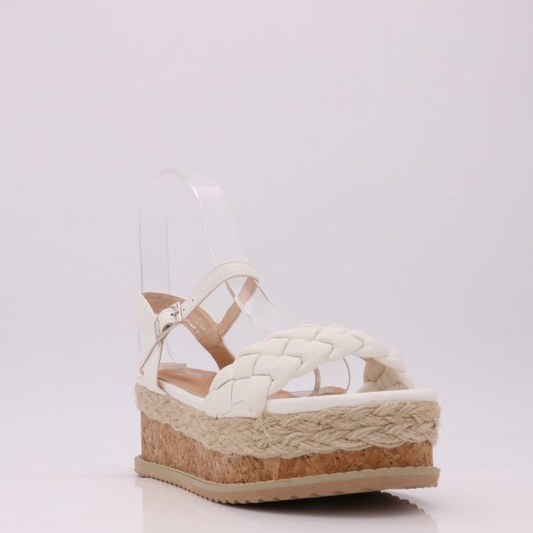 Gevlochten Sandalen Met Dikke Plateauzool, Wit