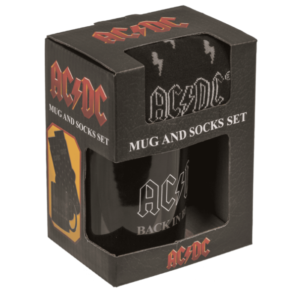 Cadeauset AC/DC "Back in Black" Mok & Sokken