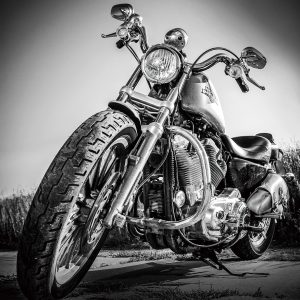 Glasschilderij Harley Davidson - vierkant 80cm
