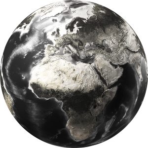Glasschilderij Wereldbol - rond 100cm