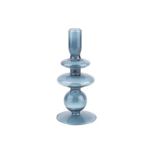 Glazen Kandelaar Glass Art Rings, Blauw (Medium)