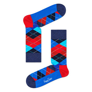 Happy Socks Argyle Sokken, Rood/Blauw