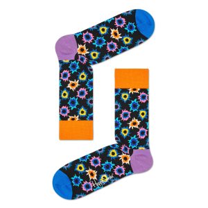 Happy Socks Bang Bang Sokken, Zwart/Oranje/Paars