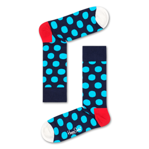 Happy Socks Big Dot Sokken, Donkerblauw/Turquoise