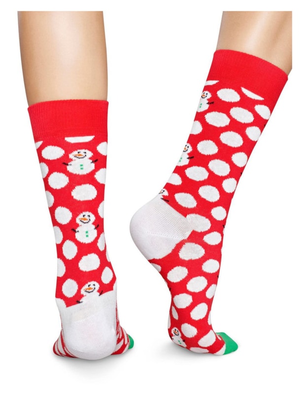 Happy Socks Big Dot Snowman Sokken, Rood
