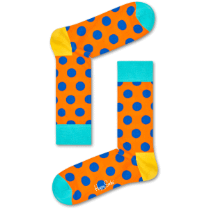Happy Socks Big Dot Sokken, Oranje/Blauw