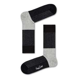 Happy Socks Block Rib, Zwart/Grijs