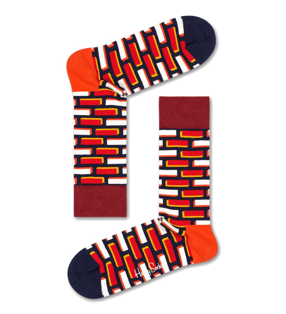 Happy Socks Brick Sokken - Rood/Oranje