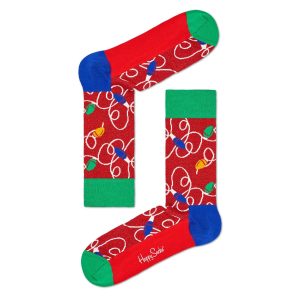 Happy Socks Holiday Lights Christmas Sokken, Rood/Groen