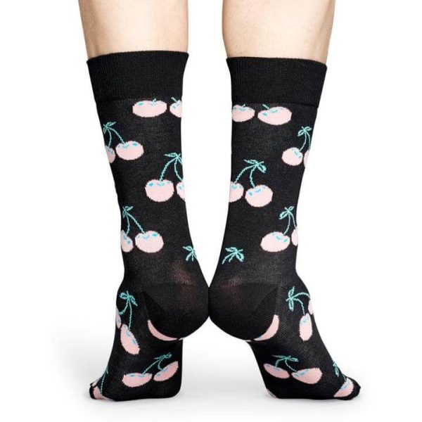 Happy Socks Cherry Sokken Zwart/Roze