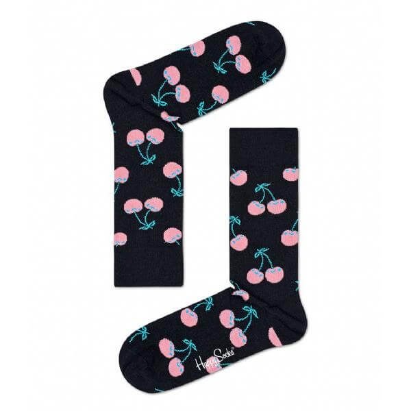 Happy Socks Cherry Sokken Zwart/Roze