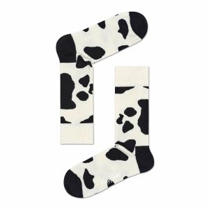 Happy Socks Cow Sokken, Wit/Zwart