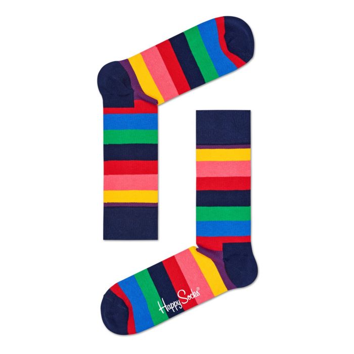 Happy Socks Stripe Sokken - Blauw/Multi