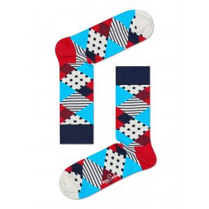 Happy Socks Disco Anniversary Sokken, Blauw/Wit/Rood