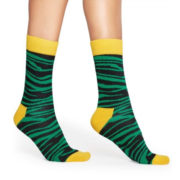 Happy Socks Zebra Sokken, Groen/Geel