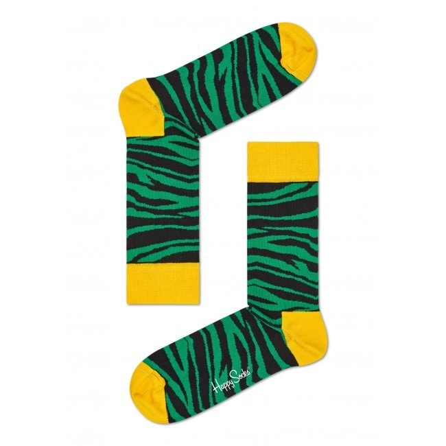 Happy Socks Zebra Sokken, Groen/Geel