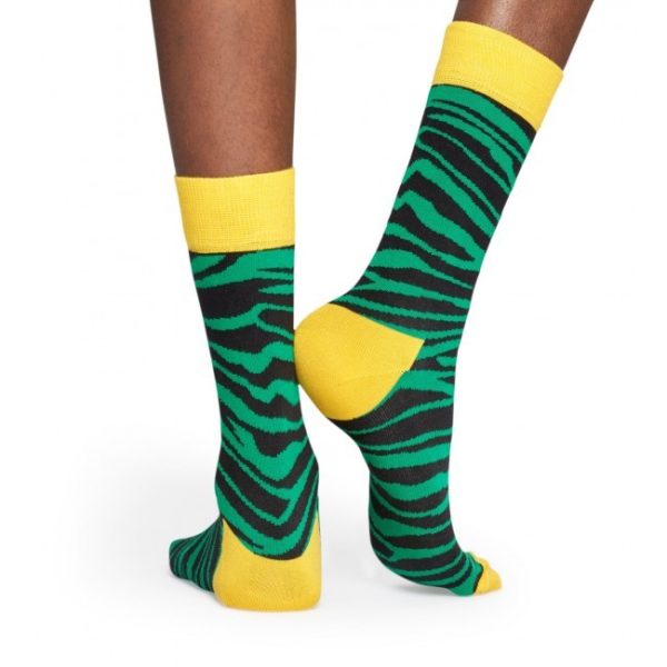 Happy Socks Zebra Sokken, Groen/Geel