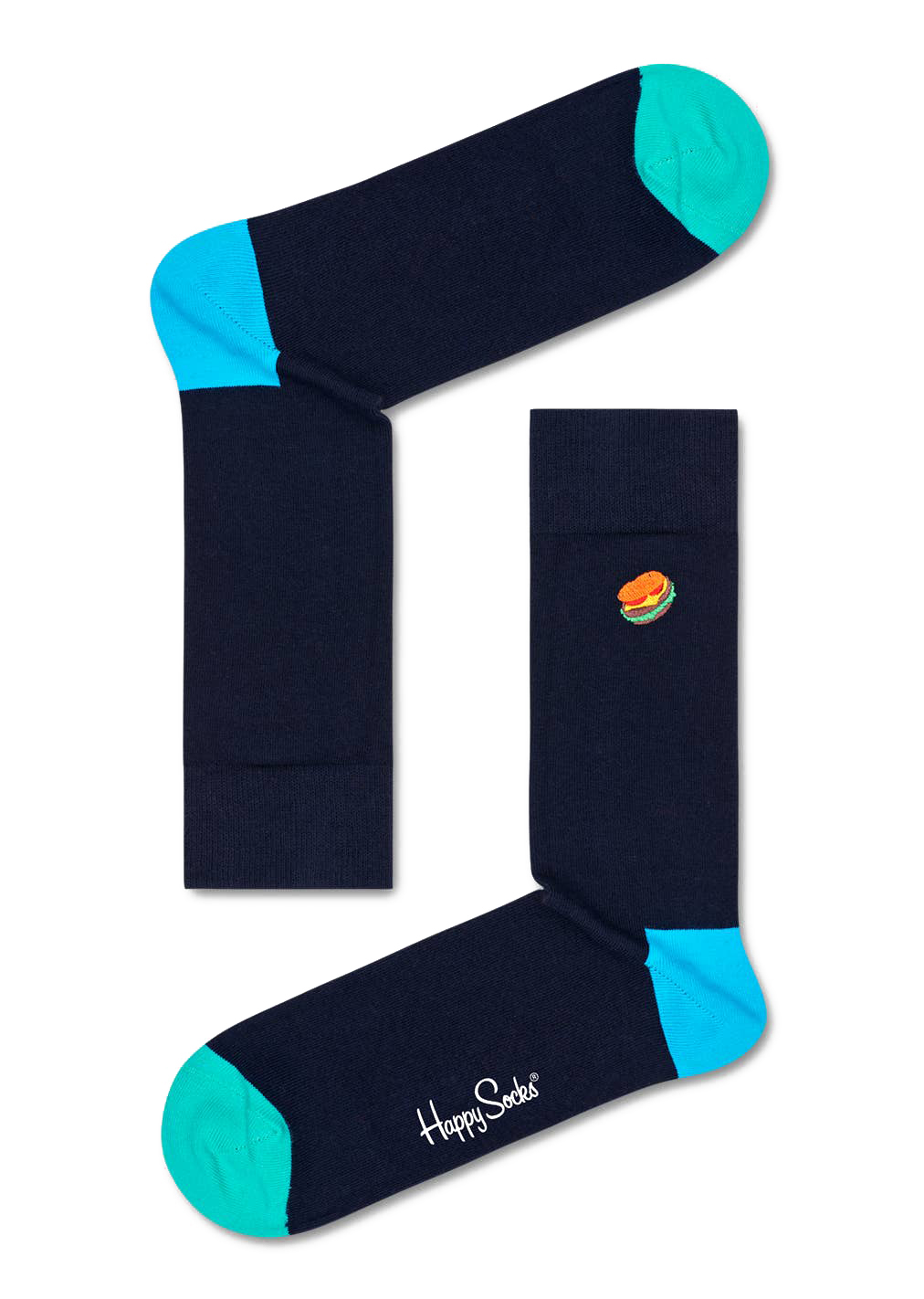 Happy Socks Embroidery Hamburger Sokken - Donkerblauw