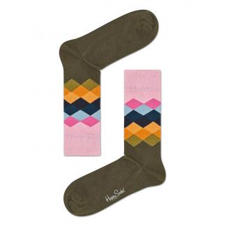 Happy Socks Faded Diamond Sokken, Groen