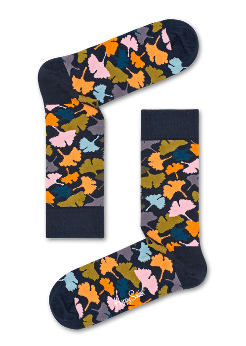 Happy Socks Ginkgo Sokken, Donkerblauw