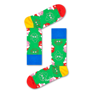 Happy Socks Santa Cat Sokken, Groen