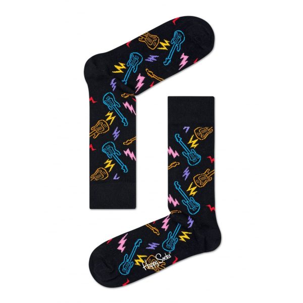 Happy Socks Guitar Sokken, Zwart/Multi