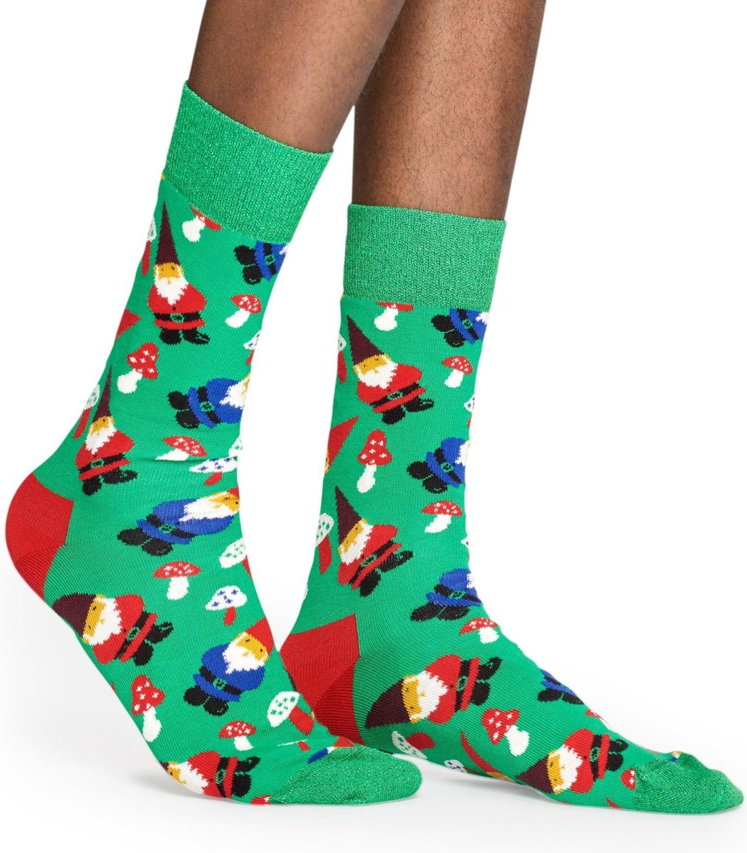 Happy Socks, Happy Holiday, Christmas - Garden Gnome, Groen
