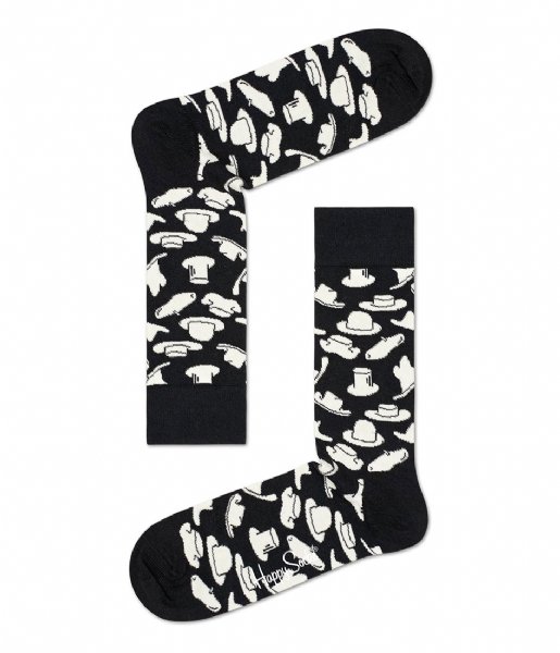 Happy Socks Hats Sokken, Zwart/Wit