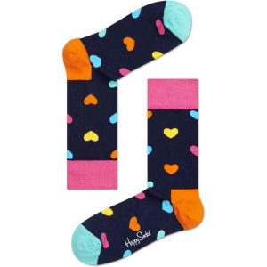 Happy Socks Heart Sokken, Donkerblauw/Roze