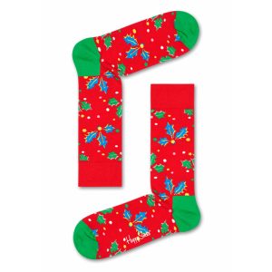 Happy Socks Holly Christmas Sokken - Rood