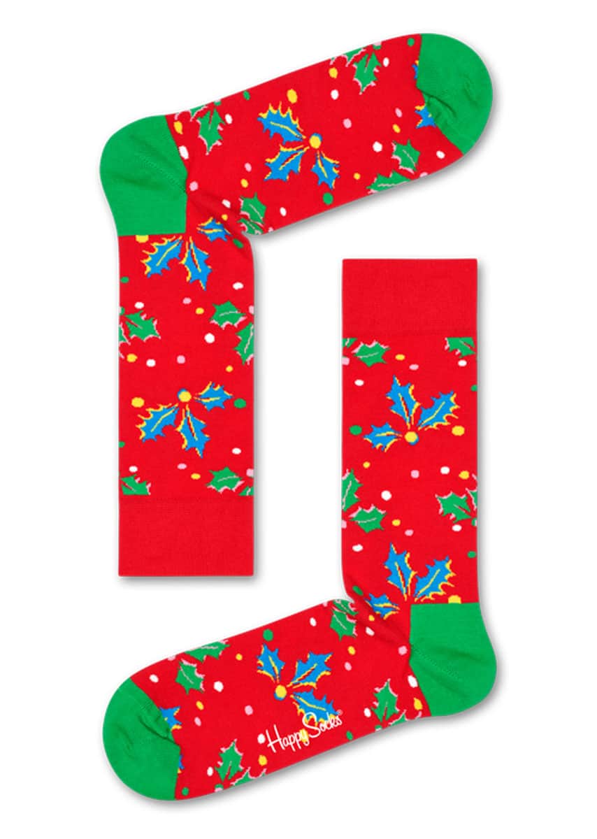 Happy Socks Holly Christmas Sokken - Rood