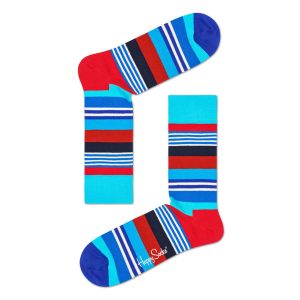 Happy Socks Multi Stripe Sokken, Blauw/Rood