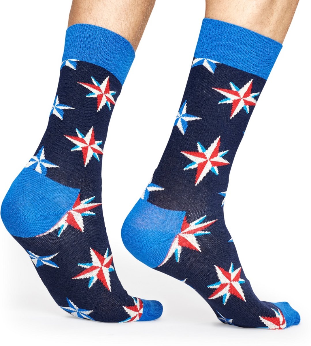 Happy Socks Nautical Star Sokken, Donkerblauw