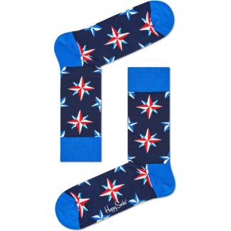 Happy Socks Nautical Star sokken - donkerblauw