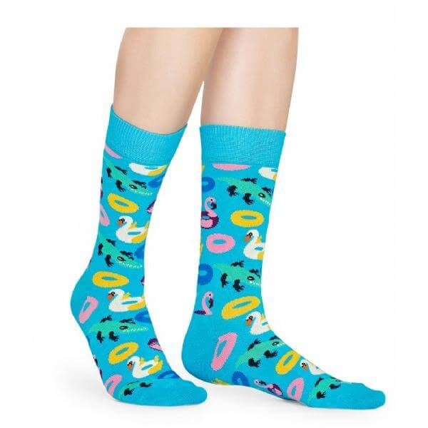 Happy Socks Pool Party Sokken, Lichtblauw