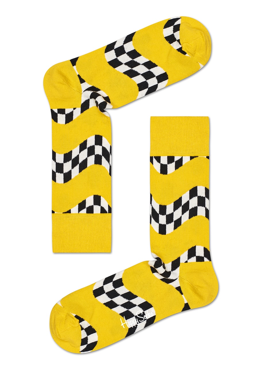 Happy Socks Race Sokken, Geel