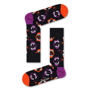 Happy Socks Fang Sokken, Zwart/Paars