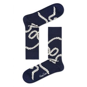 Happy Socks Rope Sokken, Donkerblauw/Wit